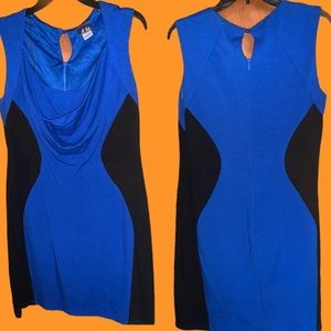 Royal blue and black dress